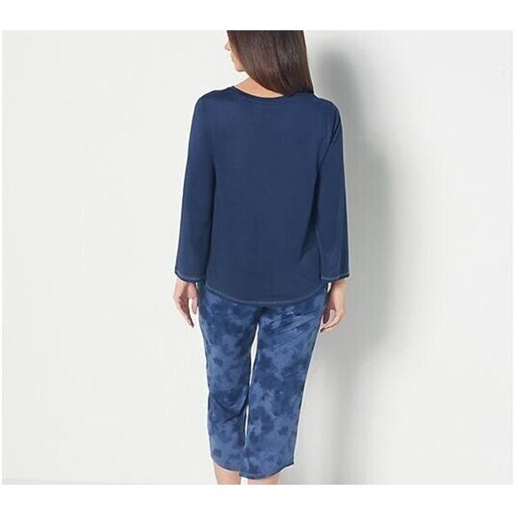 ANYBODY‎ NEW $54 Brushed Jersey Printed Sleep Set Smokey Taupe Dot XS - Picture 3 of 3